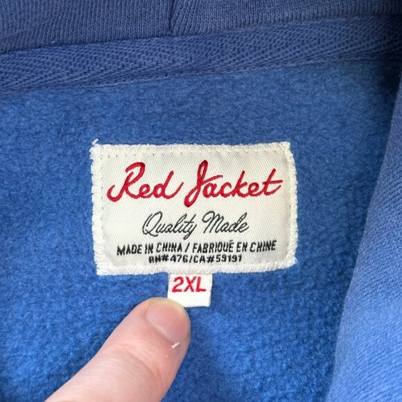 Red Jacket Brand New York Rangers NHL Men's Faded Blue Hoodie - Size XXL / 2XL - Picture 4 of 6